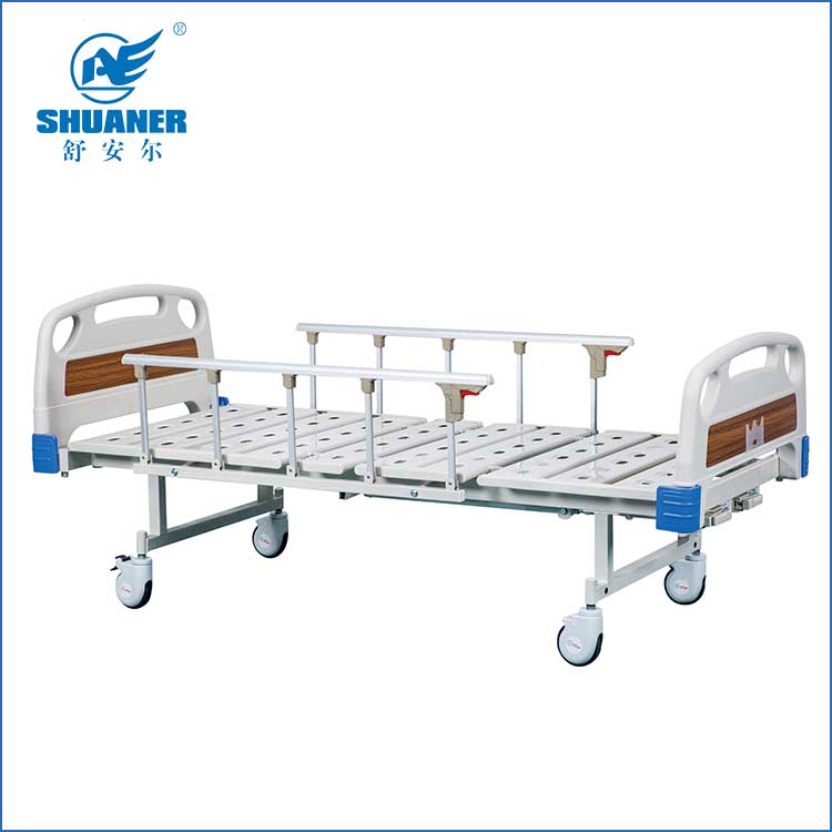 ສອງ Function Manual Bed with Aluminum Collapsible Side Rail